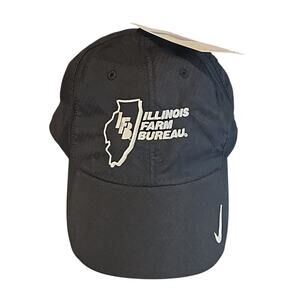 NWT Nike Golf Dri-Fit Illinois Farm Bureau Black Hat - M/L Adjustable